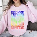 Medium Light Pink Voodoo Rock Festival Concert Poster Artwork Edition Premium Graphic Deluxe Sweatshirt