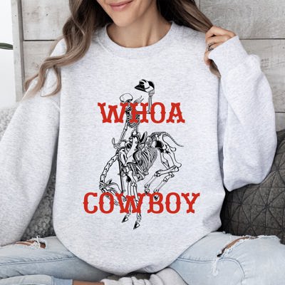 Whoa Cowboy Skeleton Horse Western Illustration Collection For Western Lovers Sweatshirt