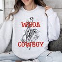 Medium Ash Light Gray Whoa Cowboy Skeleton Horse Western Illustration Collection For Western Lovers Sweatshirt