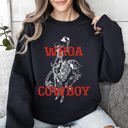 Medium Black Whoa Cowboy Skeleton Horse Western Illustration Collection For Western Lovers Sweatshirt