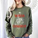 XXXL Military Green Whoa Cowboy Skeleton Horse Western Illustration Collection For Western Lovers Sweatshirt