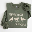  Wild Wild Horses, Country, Western Rodeo Spirit And Prairie Sunset Art Sweatshirt