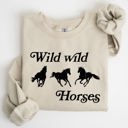  Wild Wild Horses, Country, Western Rodeo Spirit And Prairie Sunset Art Sweatshirt