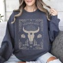  Wild Wild West Cow Skull Rose Western Country Frontier Spirit Living Ranch Heritage Sweatshirt