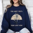 Small Navy You Just Yee'd Your Last Haw, Cowboy Skeleton Rodeo Edition Vintage Inspired Sweatshirt