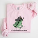 XXL Light Pink You Just Yee'd Your Last Haw, Sheriff Frog Illustration And Pun Artwork Sweatshirt