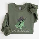 XL Military Green You Just Yee'd Your Last Haw, Sheriff Frog Illustration And Pun Artwork Sweatshirt