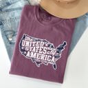 Small Berry Red United States Of America Patriotic 4th Of July Flag Design Vintage Distressed Style Comfort Colors Tee