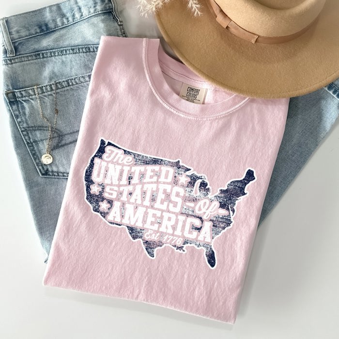 United States Of America Patriotic 4th Of July Flag Design Vintage Distressed Style Comfort Colors Tee