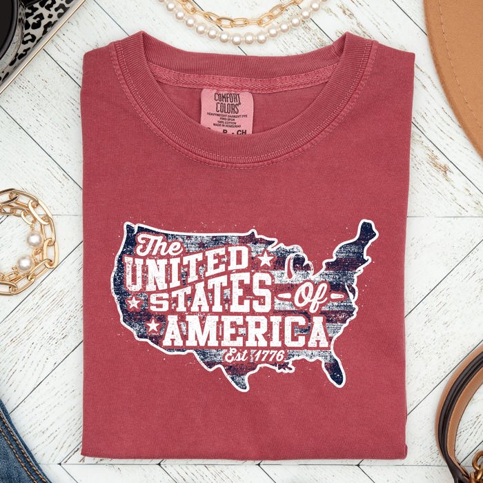 United States Of America Patriotic 4th Of July Flag Design Vintage Distressed Style Comfort Colors Tee