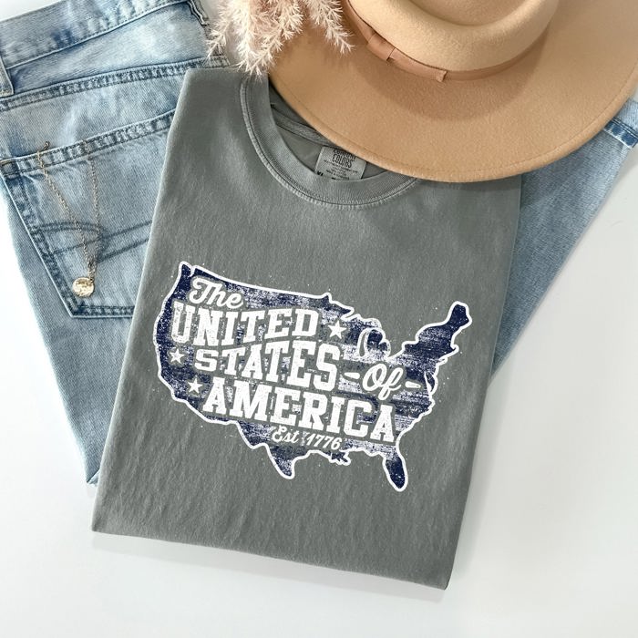 United States Of America Patriotic 4th Of July Flag Design Vintage Distressed Style Comfort Colors Tee