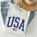 Large White USA Flag Patriotic Emblem Celebrating Independence Day USA Pride Comfort Colors Tee