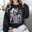 XXL Black If I Had Feelings, They'd Be For You Skeleton Love Valentine's Day Graphic Sweatshirt
