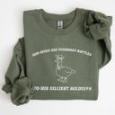 XXL Military Green Silly Goose Funny Aesthetic Cozy Graphic Playful Quirky Banter Artwork Sweatshirt