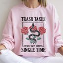 Large Light Pink Trash Takes Itself Out Live Concert Music Lyrics Limited Edition Exclusive Sweatshirt