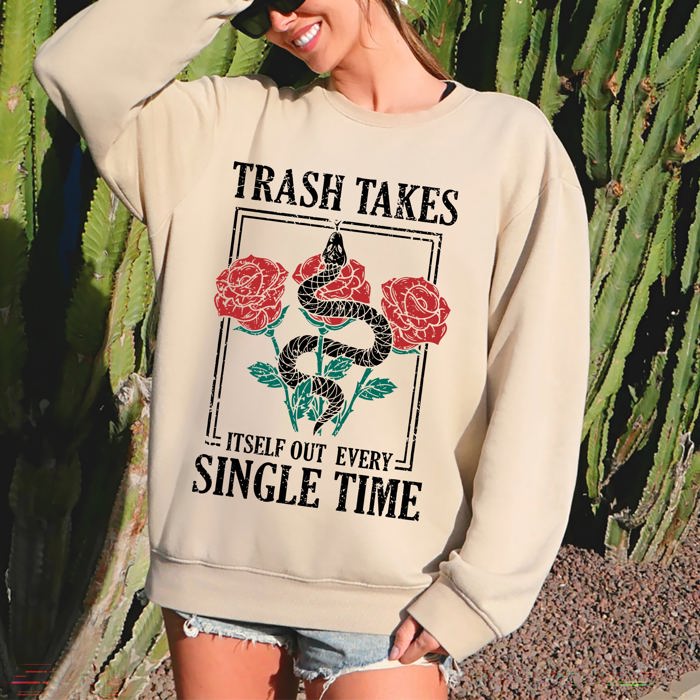 Trash Takes Itself Out Live Concert Music Lyrics Limited Edition Exclusive Sweatshirt