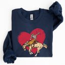  Cowboy Heart Western County Valentine's Day Love Story Rustic Cowboy Theme Sweatshirt