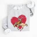Medium Ash Light Gray Cowboy Heart Western County Valentine's Day Love Story Rustic Cowboy Theme Sweatshirt