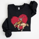 Small Black Cowboy Heart Western County Valentine's Day Love Story Rustic Cowboy Theme Sweatshirt