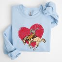 Small Light Blue Cowboy Heart Western County Valentine's Day Love Story Rustic Cowboy Theme Sweatshirt