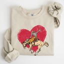 Large Sand Cowboy Heart Western County Valentine's Day Love Story Rustic Cowboy Theme Sweatshirt