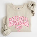 Large Sand Mama Coquette Pink Bows Trend Girly Soft Girl Era Capsule Edition Line Sweatshirt