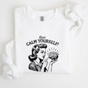 XXXL White Calm Yourself De-Stress Retro Vintage Meme Design For Everyday Comfort Sweatshirt