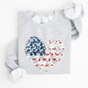  Floral Patriotic Heart Flag USA Stars Stripes Ethereal Garden Collection Sweatshirt