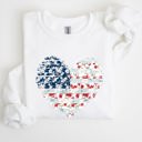  Floral Patriotic Heart Flag USA Stars Stripes Ethereal Garden Collection Sweatshirt