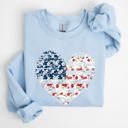 Large Light Blue Floral Patriotic Heart Flag USA Stars Stripes Ethereal Garden Collection Sweatshirt
