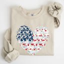 Small Sand Floral Patriotic Heart Flag USA Stars Stripes Ethereal Garden Collection Sweatshirt