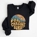XL Black Forever Chasing Sunsets Beach Retro Sweatshirt