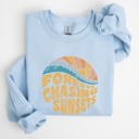 XXXL Light Blue Forever Chasing Sunsets Beach Retro Sweatshirt
