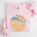 XXXL Light Pink Forever Chasing Sunsets Beach Retro Sweatshirt