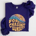 XXXL Purple Forever Chasing Sunsets Beach Retro Sweatshirt