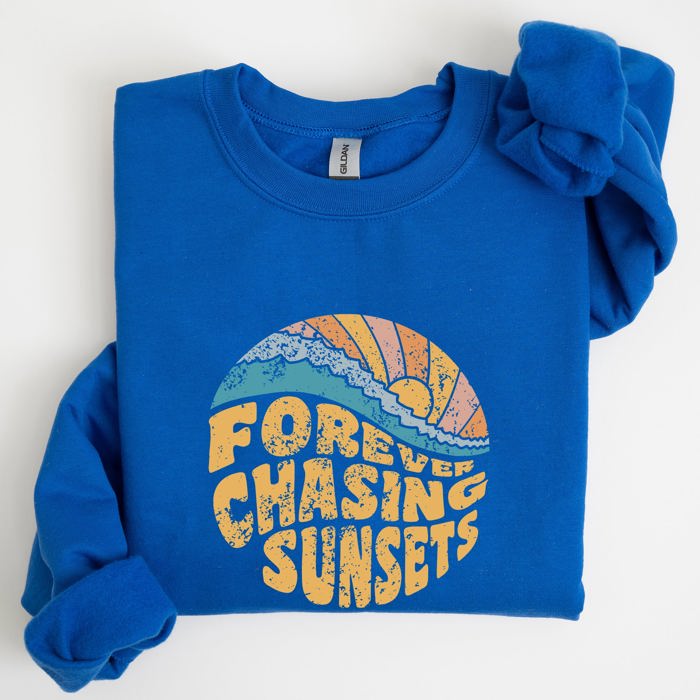 Forever Chasing Sunsets Beach Retro Sweatshirt