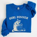 Large Royal Blue Girl Dinner Raccoon Meme Pop Culture Graphic Illustration In Internet Meme Style Sweatshirt