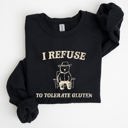 Medium Black Gluten Bear Celiac Meme Humor Graphic Illustration Vintage Style Cozy Sweatshirt