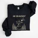 Large Black He Is Rizzin Basketball Jesus Easter Humorous Hoop Faithful Inspirational Quote Sweatshirt