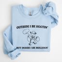 XXXL Light Blue Hootin Hollerin Bear Meme Graphic Illustration For Meme Fans Everywhere Sweatshirt