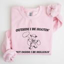 XXXL Light Pink Hootin Hollerin Bear Meme Graphic Illustration For Meme Fans Everywhere Sweatshirt