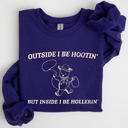 Medium Purple Hootin Hollerin Bear Meme Graphic Illustration For Meme Fans Everywhere Sweatshirt