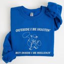 Large Royal Blue Hootin Hollerin Bear Meme Graphic Illustration For Meme Fans Everywhere Sweatshirt