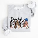 XXXL Ash Light Gray Baseball Mama Mother's Day Sideline Cheer Graphic Sweatshirt For Moms Who Cheer On The Diamond