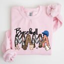XXXL Light Pink Baseball Mama Mother's Day Sideline Cheer Graphic Sweatshirt For Moms Who Cheer On The Diamond