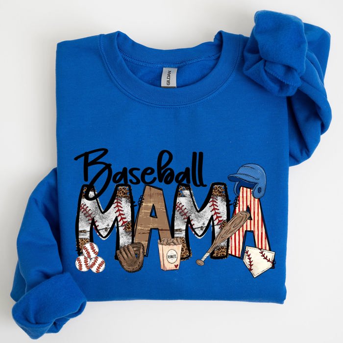 Baseball Mama Mother's Day Sideline Cheer Graphic Sweatshirt For Moms Who Cheer On The Diamond