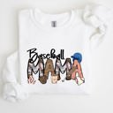 Large White Baseball Mama Mother's Day Sideline Cheer Graphic Sweatshirt For Moms Who Cheer On The Diamond
