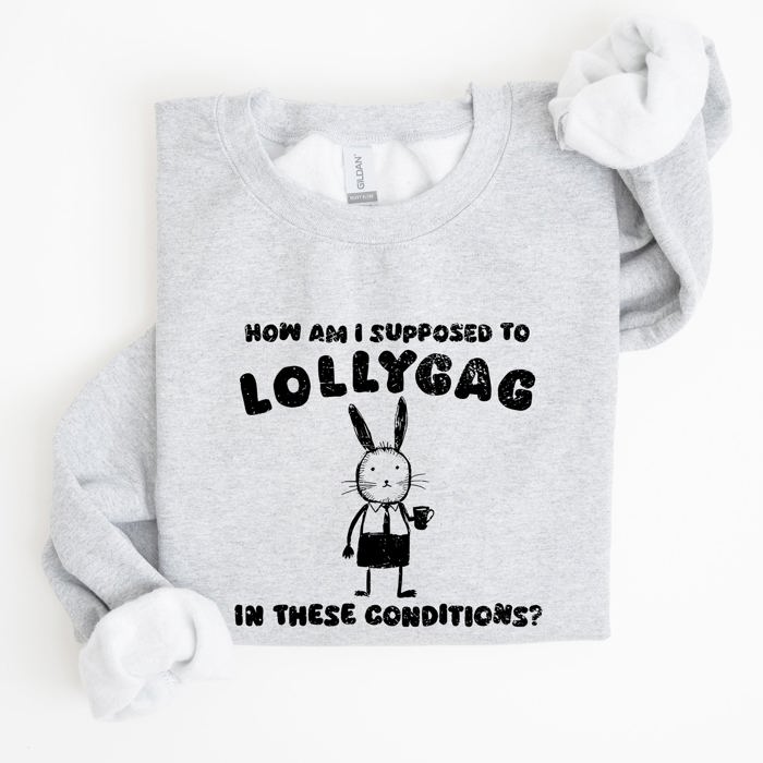 How Am I Supposed To Lollygag Rabbit Bunny Meme Illustration For All Memes Sweatshirt