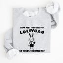 XXXL Ash Light Gray How Am I Supposed To Lollygag Rabbit Bunny Meme Illustration For All Memes Sweatshirt