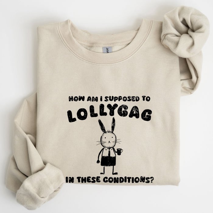 How Am I Supposed To Lollygag Rabbit Bunny Meme Illustration For All Memes Sweatshirt